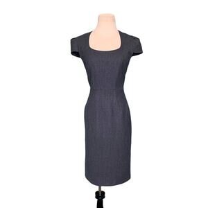 Hobbs London gray wool short sleeves sheath dress size 8